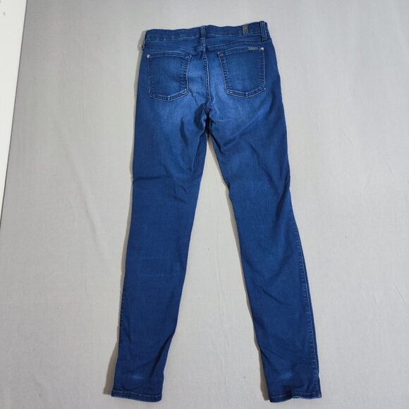7 For all Mankind jeans women's size 29 ink blue colour mid-rise skinny denim - Picture 3 of 14